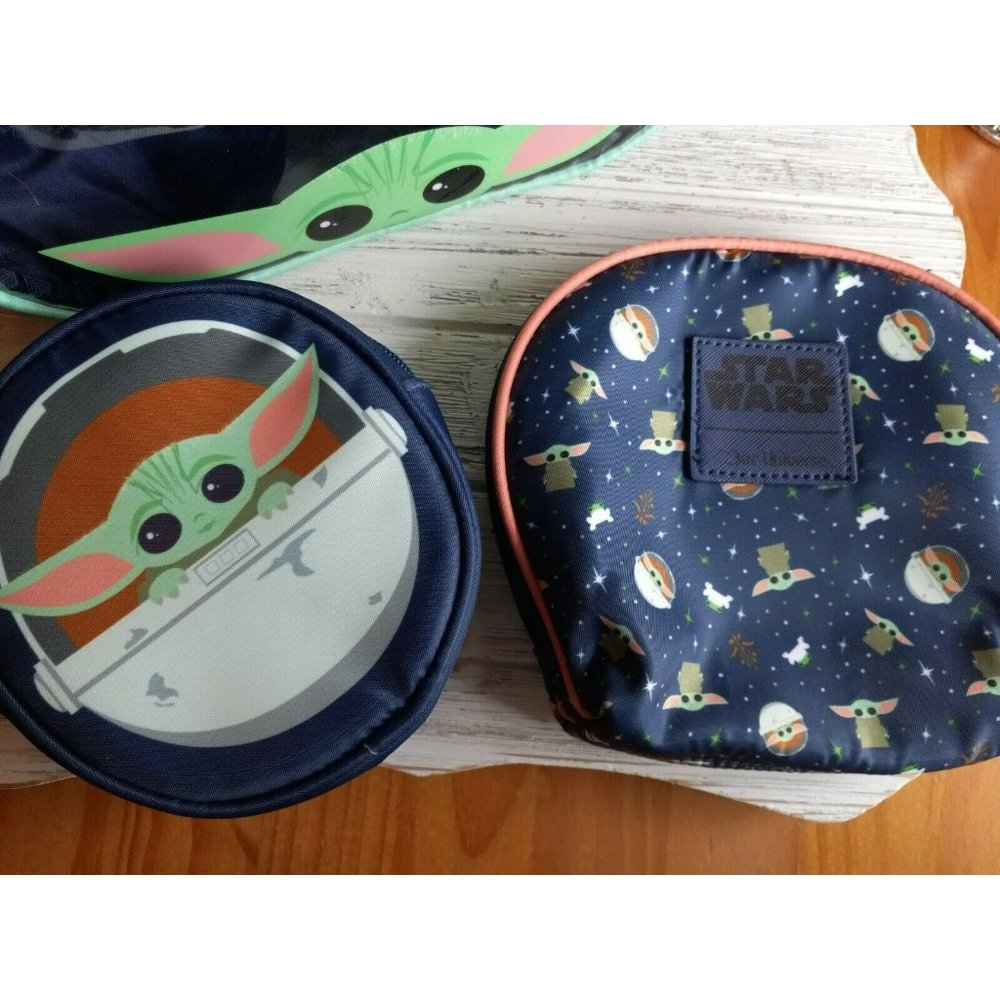 Star Wars Her Universe Baby Yoda The Child 3 Pc Cosmetic Pouch Bag Set NWT